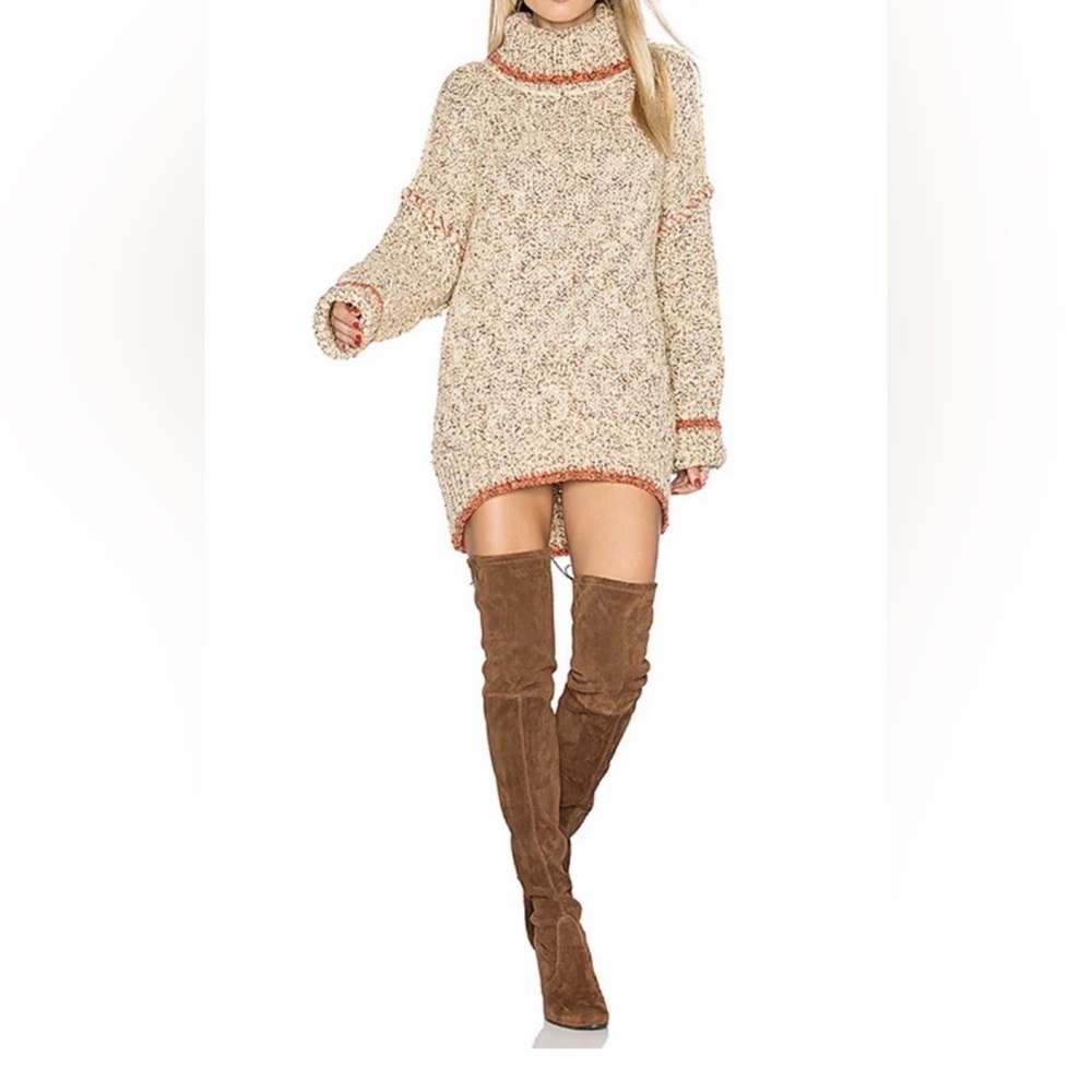Free People Echo Pullover wool blend Sweater turtleneck in Cream Size Small - Picture 6 of 15